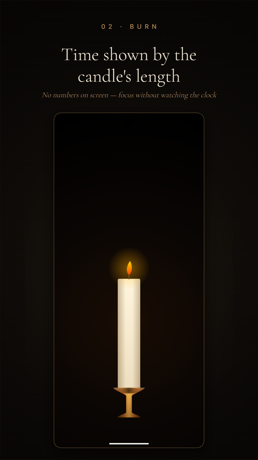 The candle burning as a timer
