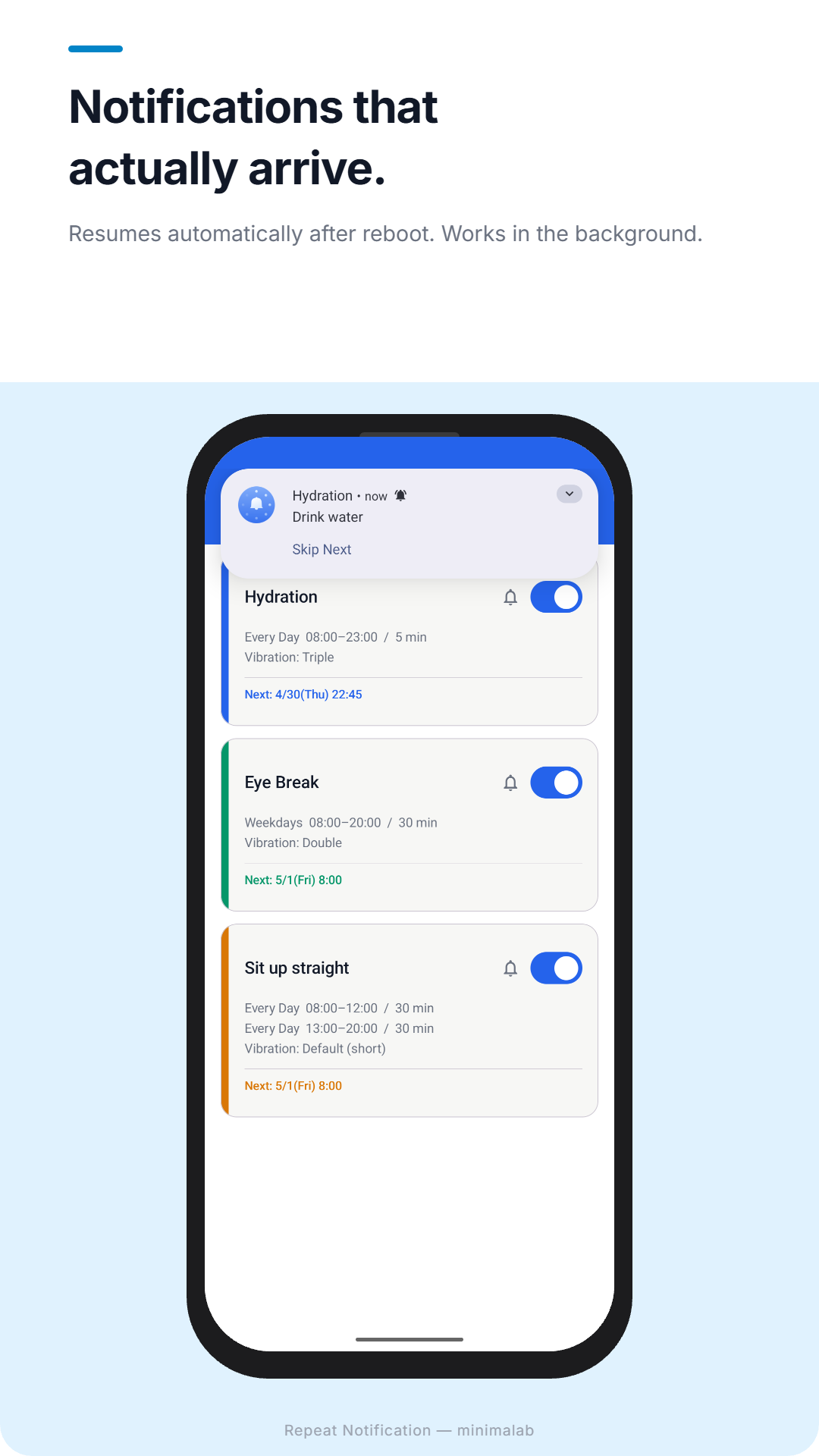 Notification display
